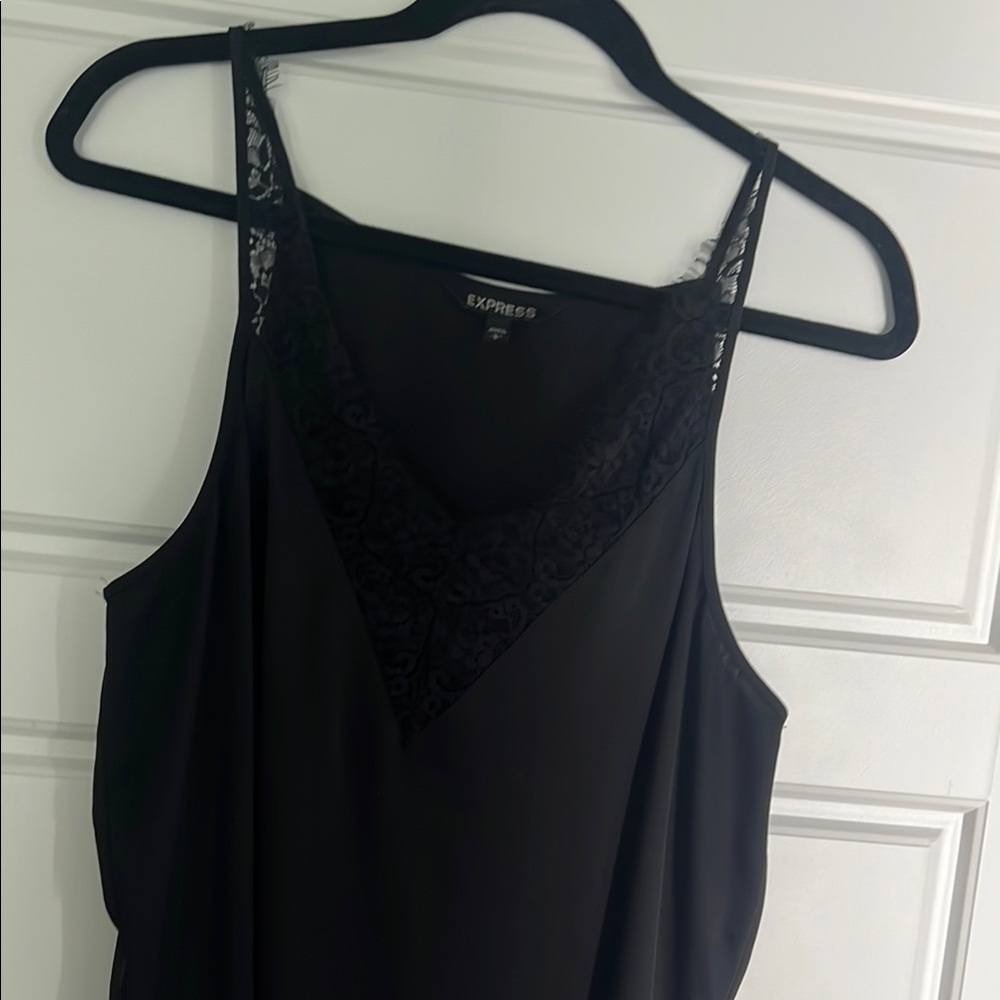 Express Black Lace Trim Tank Top